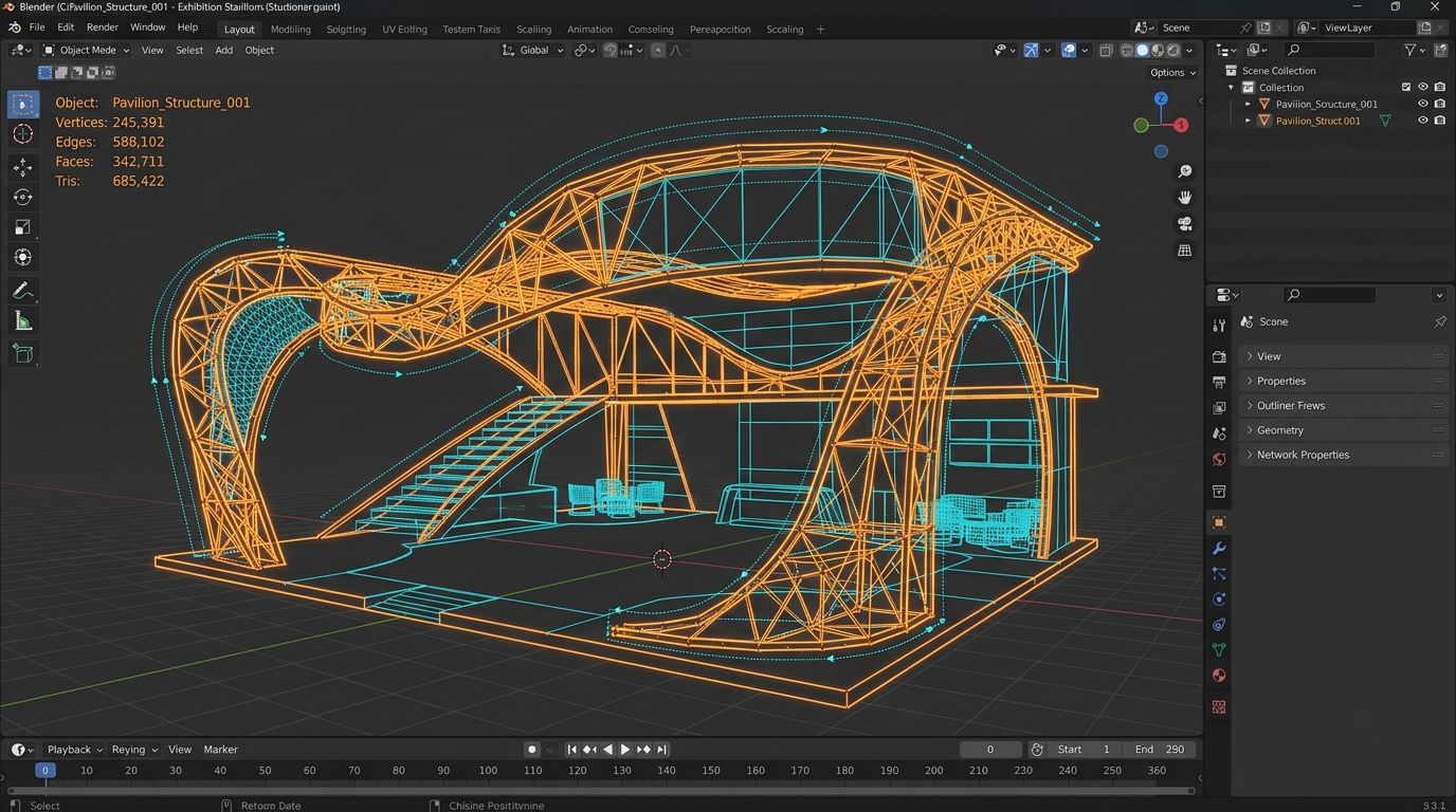 3D Stall Wireframe Proposal Engine